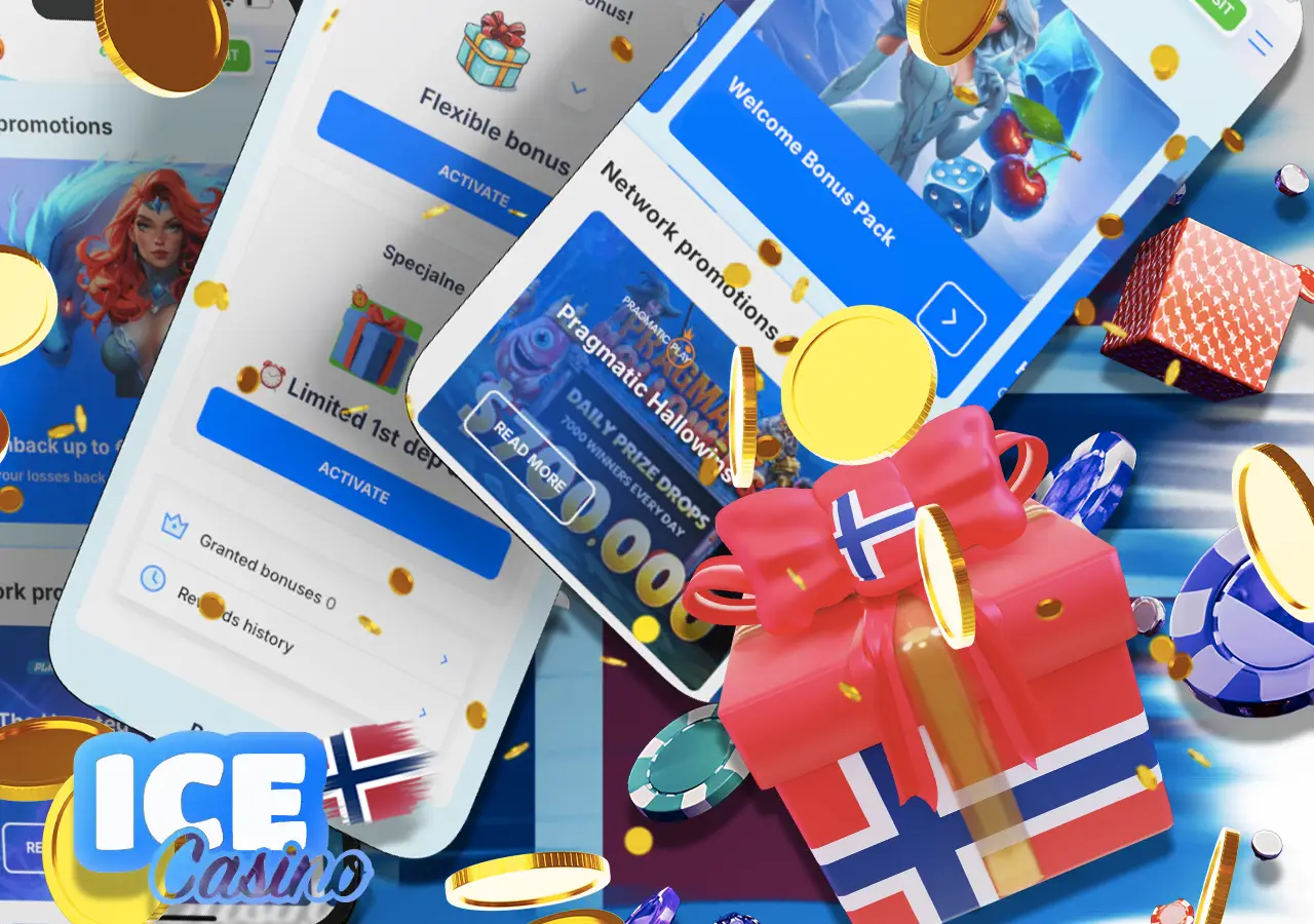Kasinosiden har et omfattende bonusprogram. Her er det mange bonuser og gaver for norske spillere